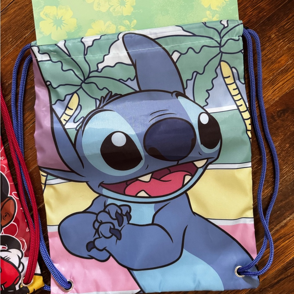 Stitch & Mickey Mouse & Friends Kids Drawstring Bag Brand New With Tags each